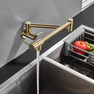 Baterie CookingAid Pot Filler Gold pentru umplut oale pe aragaz sau pe plita inductie finisaj auriu periat