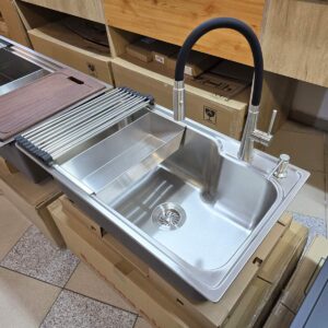 Chiuveta bucatarie inox CookingAid ATHENA XL + baterie CookingAid Gina Steel