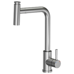 Baterie CookingAid Meryl Steel cu furtun dus extractibil + buton jet/dus si finisaj inox periat