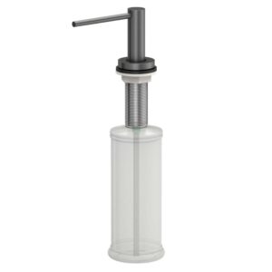 Dozator Sapun Elleci Sara Gun Metal gri periat cu recipient din ABS transparent