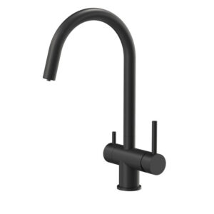 Baterie 3 cai CookingAid Caren Black apa rece / calda / filtru apa cu finisaj negru mat