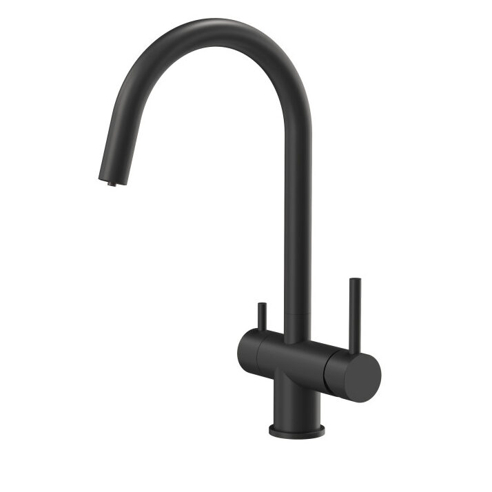 Baterie 3 cai CookingAid Caren Black apa rece / calda / filtru apa cu finisaj negru mat